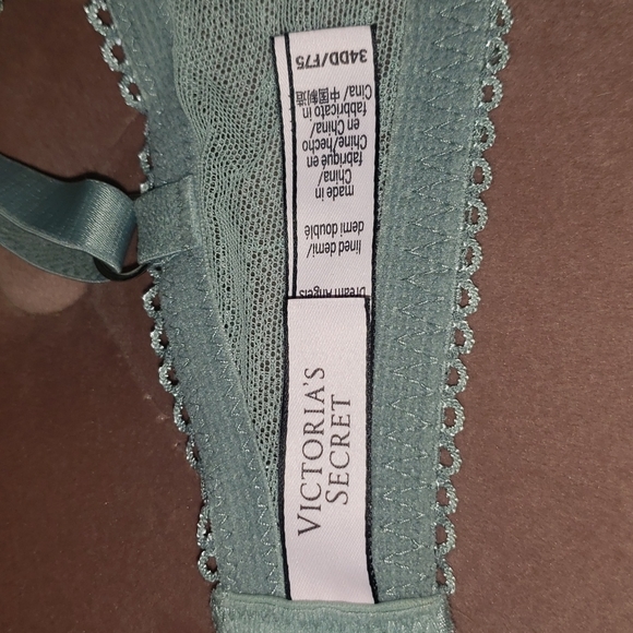 Victoria's Secret 34DD Dream Angels Demi Bra Lace High Neckline Teal EUC - Picture 8 of 11